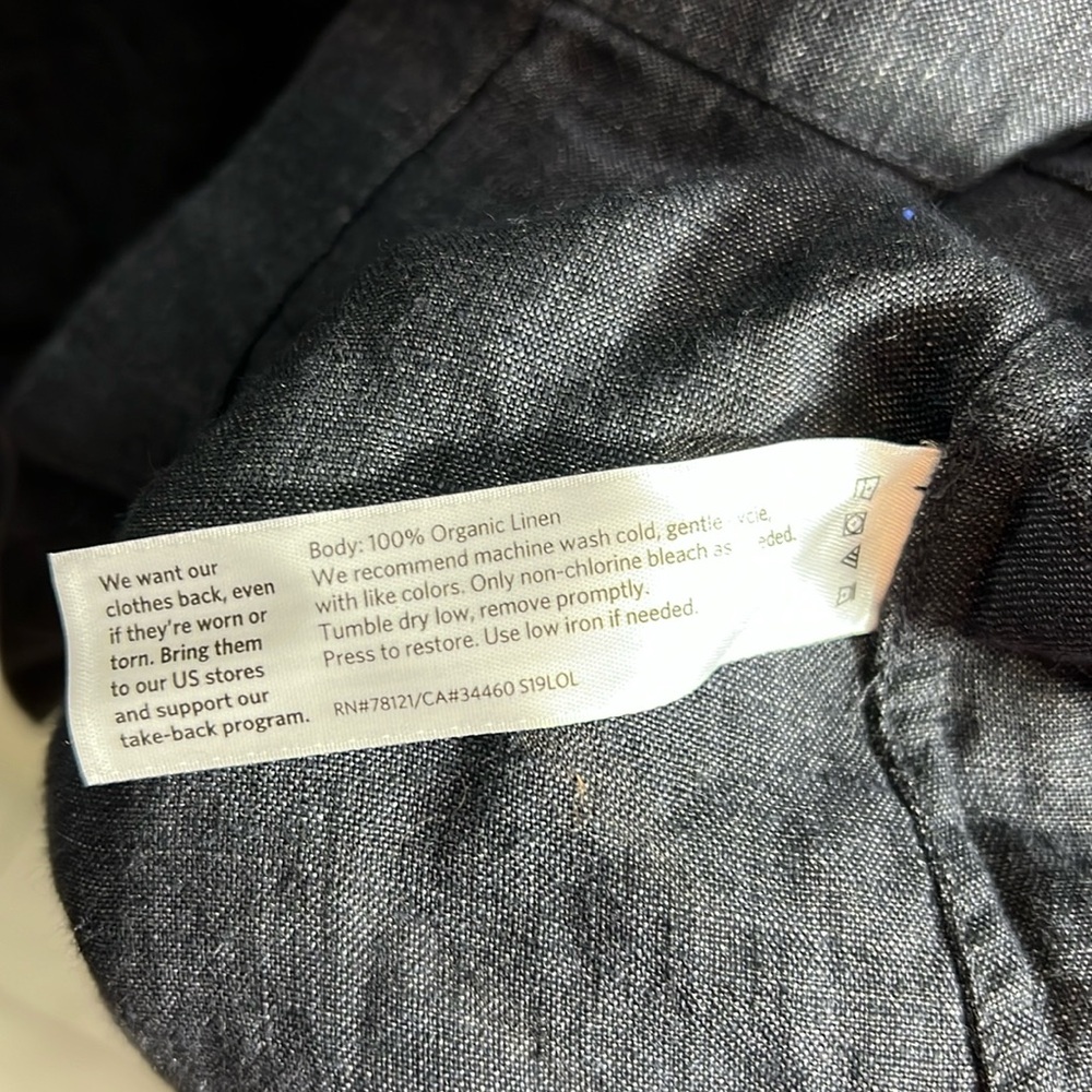 Eileen Fisher denim classic CLR Jacket size M washed organic linen Délavé - Picture 8 of 8
